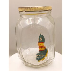 1930s Best Foods Registered Design Patent 80918 Clear Glass Jar With Lid
